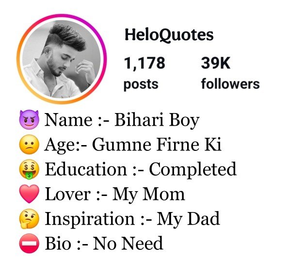 Bihari Bio For Instagram For Boy