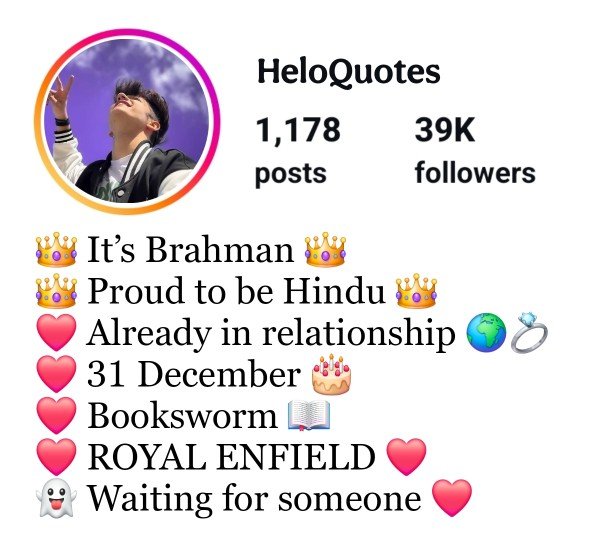 Instagram Bio Brahman