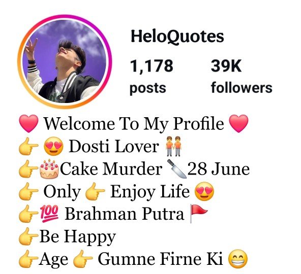 Brahmin Bio For Instagram For Boys