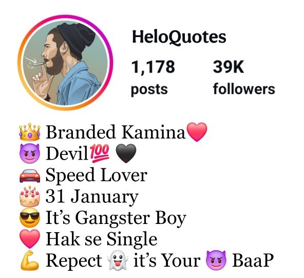 Gangster Bio For Instagram