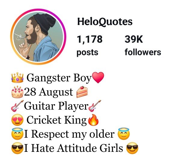 Attitude Gangster Bio For Instagram
