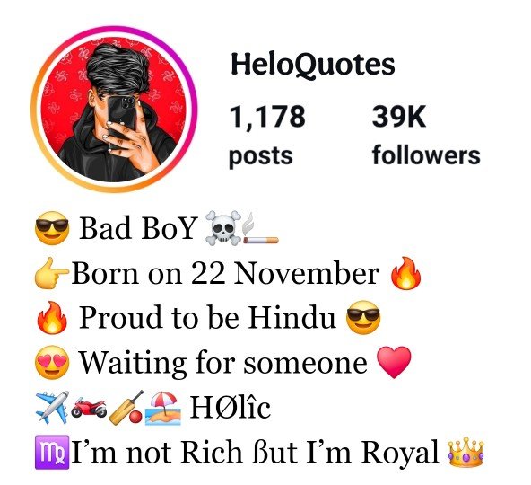 Instagram VIP Bio For Boys