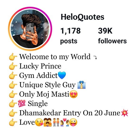 Instagram Bio For Boys