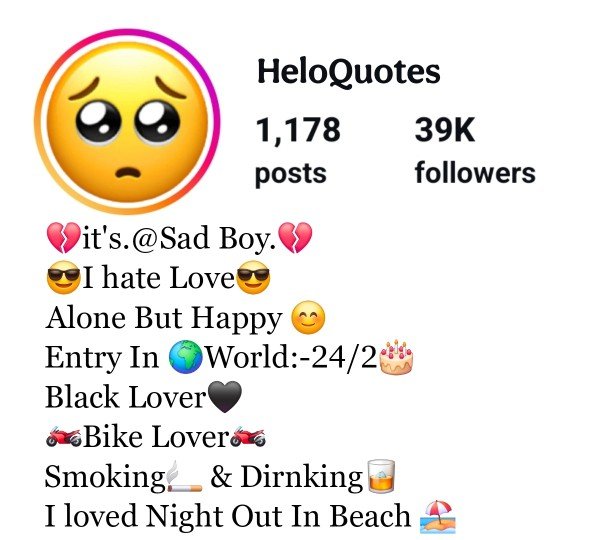 Very Very Sad Instagram Bio