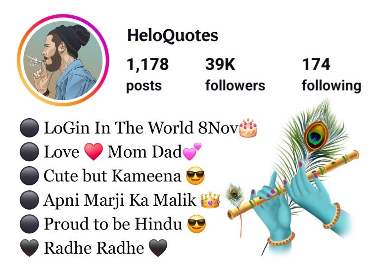 Krishna Bio For Instagram